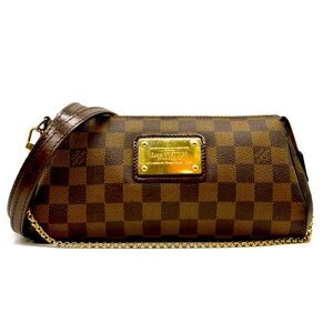 Authentic Louis Vuitton Damier Eva Chain Clutch